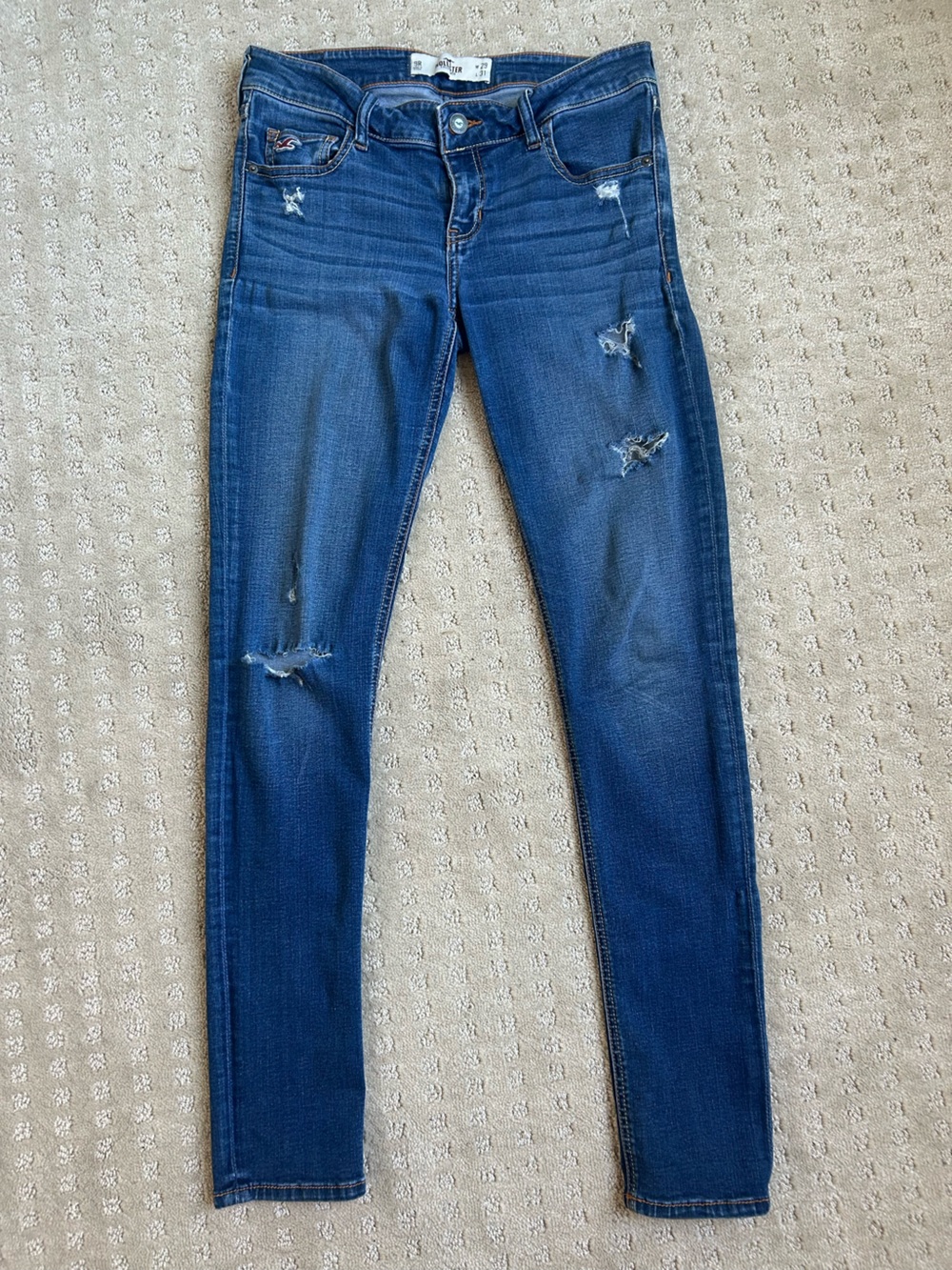Hollister Distressed Skinny Jeans Size 9R (29x31) Medium Was